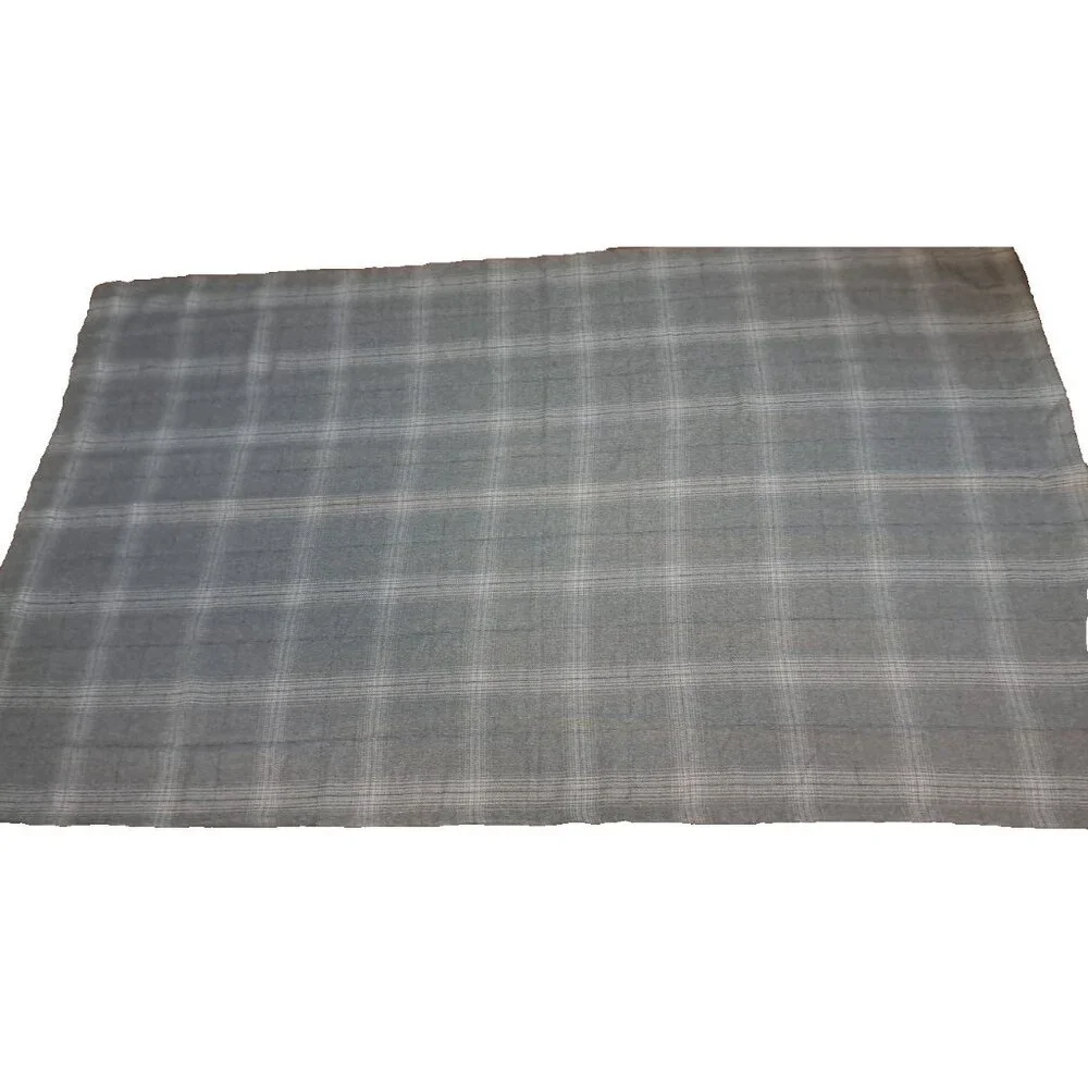 Gray Plaid Curtain Panel Heavy Woven Country Farmhouse Light Filtering 84x50